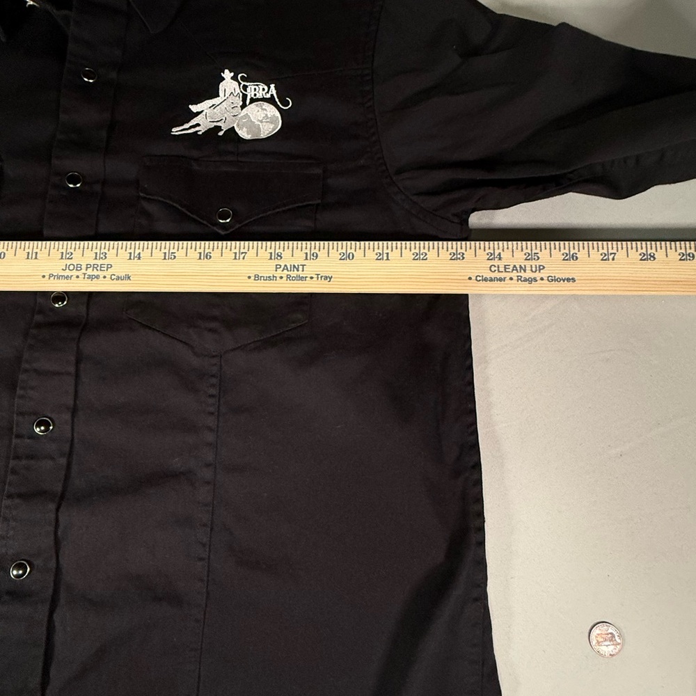 Western Express Pearl Snap Shirt XL Black Rodeo CIBRA Cowboy Western‎ - Picture 6 of 8